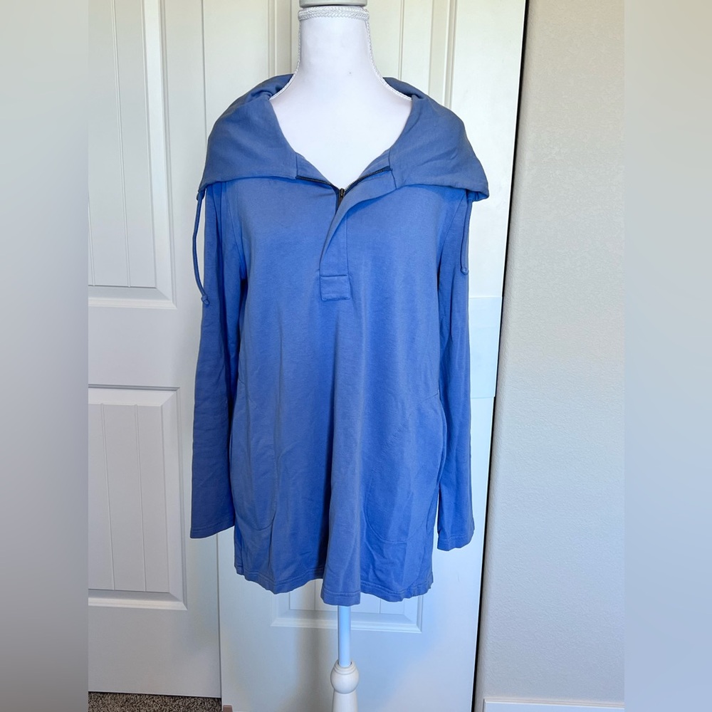 Soft Surroundings Mock Funnel Neck Half Zip Pullover Top Sz Medium
